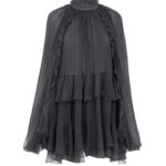 Mini Cape Dress in Silk Mousseline Thumbnail 2
