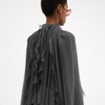 Mini Cape Dress in Silk Mousseline Thumbnail 3