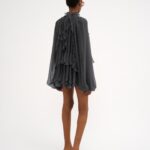 Mini Cape Dress in Silk Mousseline Thumbnail 4