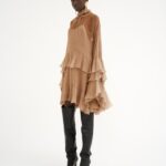 Mini Ruffled Dress in Silk Mousseline Thumbnail 6