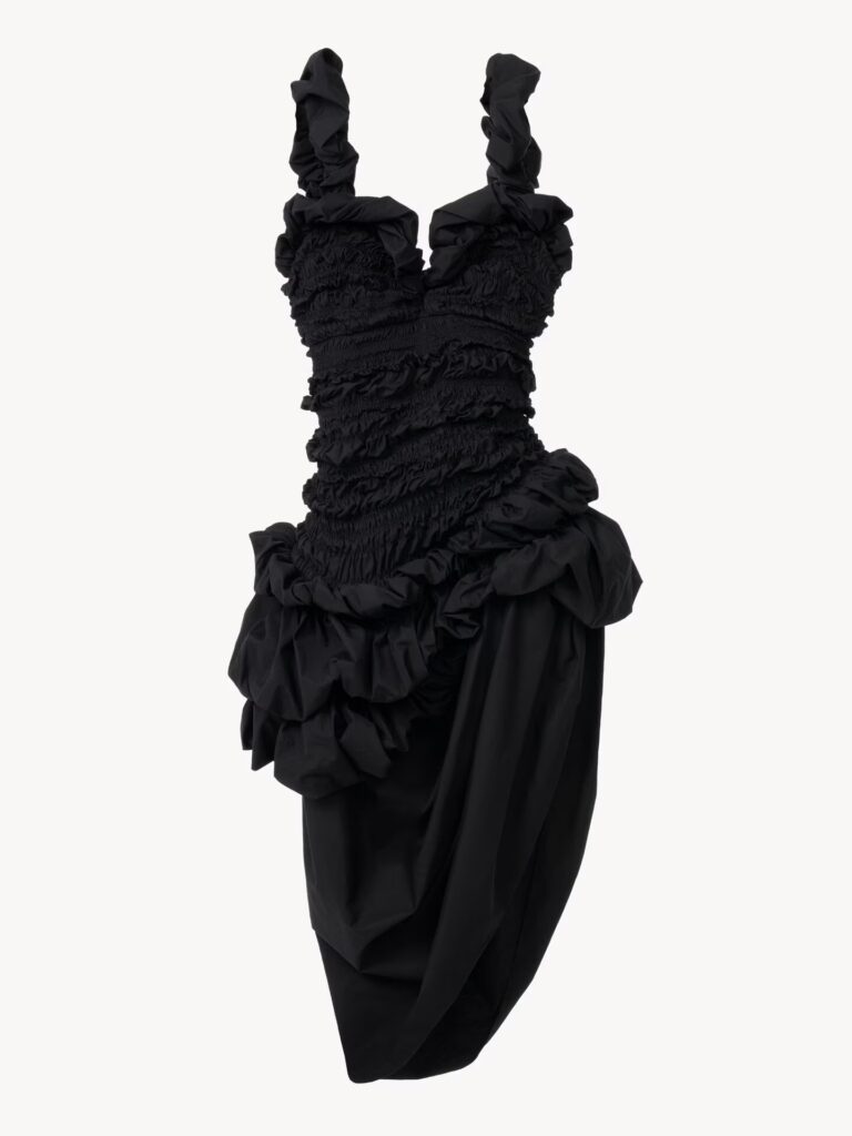 Ruched Bustier Midi Dress in Cotton Poplin Full Size Image 6