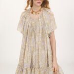 Short Pleated Dress in Silk Charmeuse Thumbnail 6