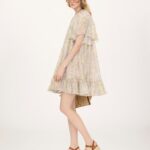 Short Pleated Dress in Silk Charmeuse Thumbnail 4