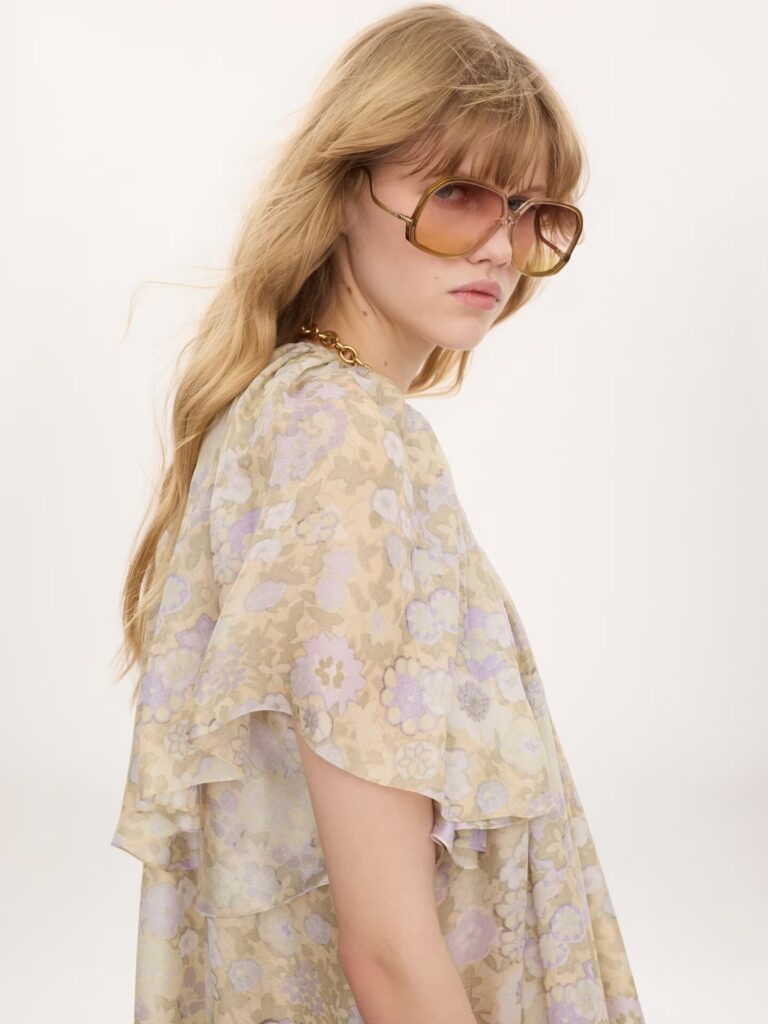 Short Pleated Dress in Silk Charmeuse Full Size Image 5