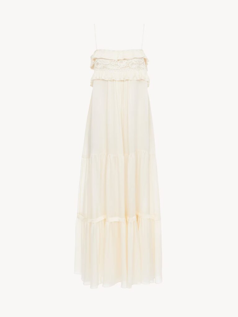 Sleeveless Long Dress in Silk Charmeuse Full Size Image 2
