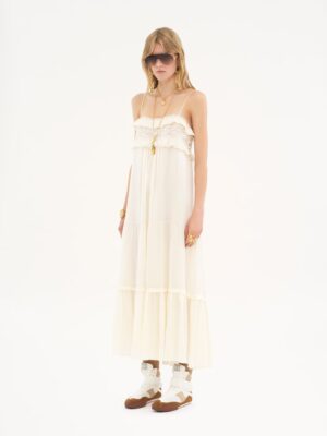 CHLOÉ Sleeveless Long Dress in Silk Charmeuse