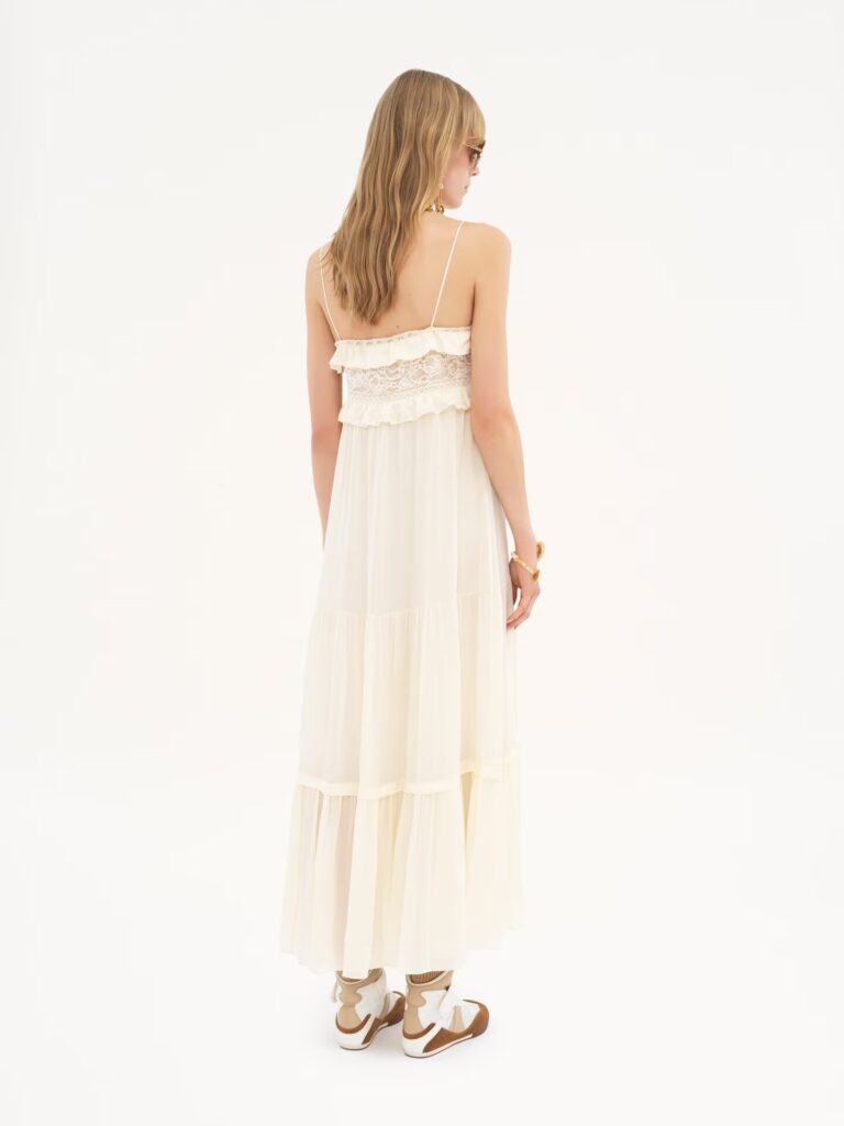 Sleeveless Long Dress in Silk Charmeuse Full Size Image 3