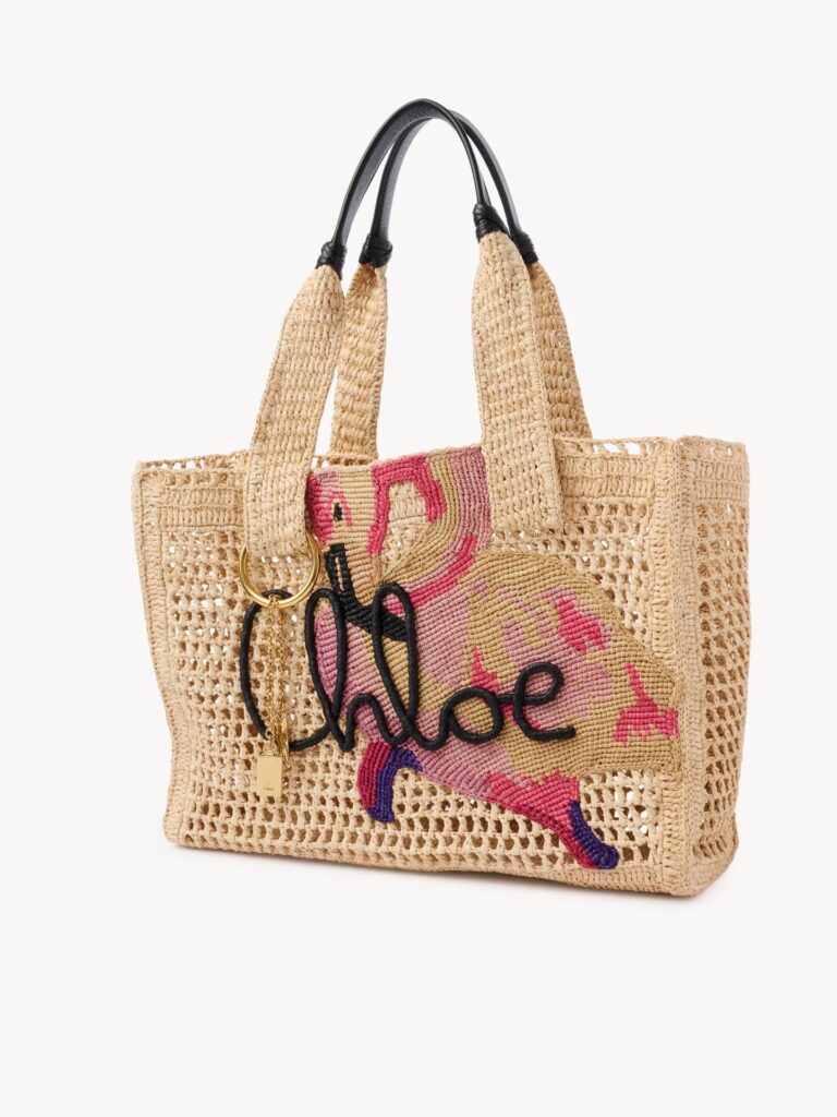 Summer Banana East-West Tote Bag in Raffia Full Size Image 2