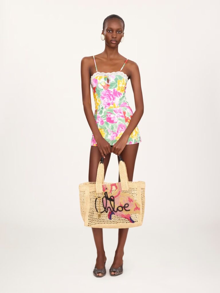 Summer Banana East-West Tote Bag in Raffia Full Size Image 5