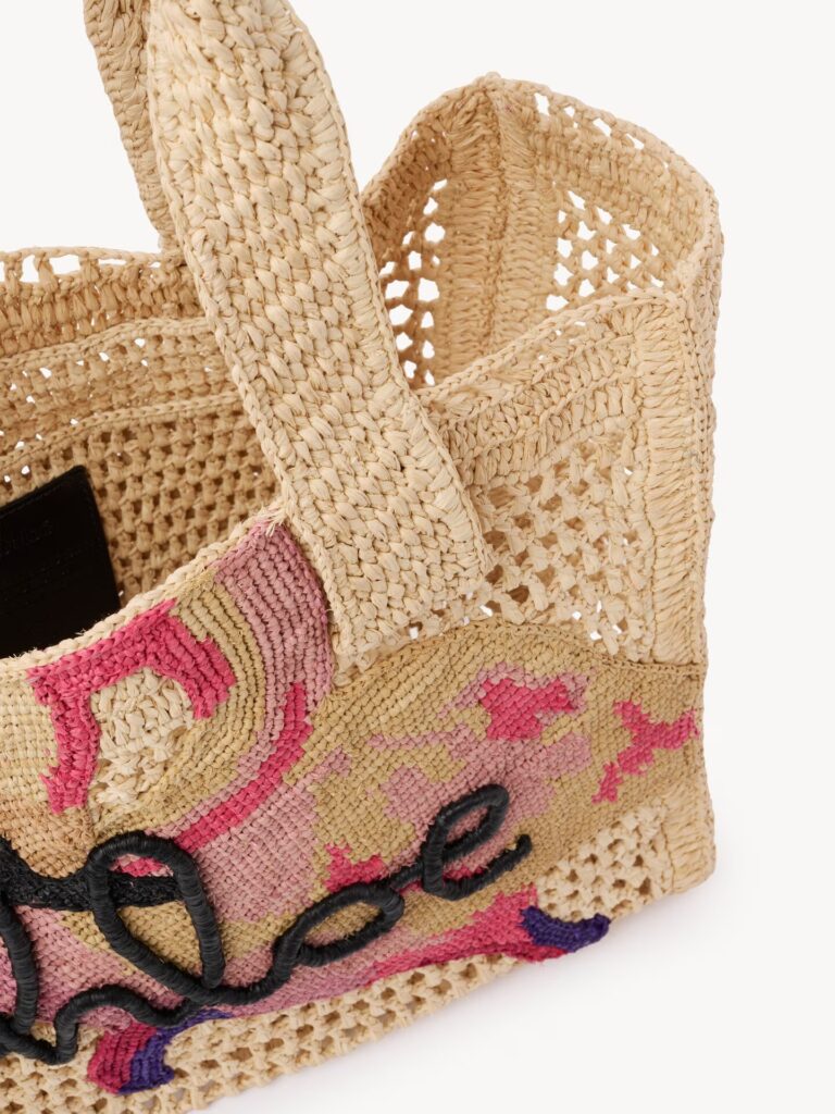 Summer Banana East-West Tote Bag in Raffia Full Size Image 3