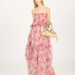 Thin-Strap Long Dress in Silk Mousseline Thumbnail 1