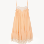 Thin-Strap Mini Dress in Silk Georgette & Lace Thumbnail 2