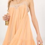 Thin-Strap Mini Dress in Silk Georgette & Lace Thumbnail 4