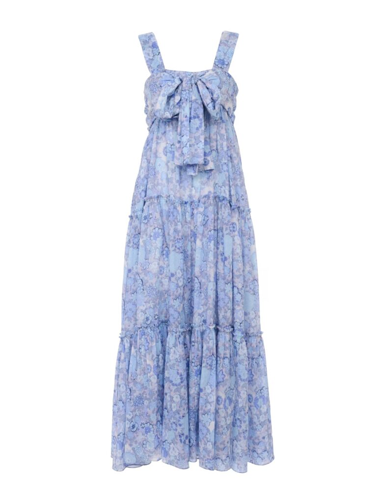 Tiered Long Dress in Cotton Voile Full Size Image 2