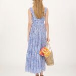 Tiered Long Dress in Cotton Voile Thumbnail 4