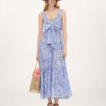Tiered Long Dress in Cotton Voile Thumbnail 1
