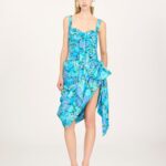 Wrapped Bustier Midi Dress in Cotton Poplin Thumbnail 1