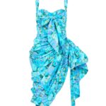 Wrapped Bustier Midi Dress in Cotton Poplin Thumbnail 5