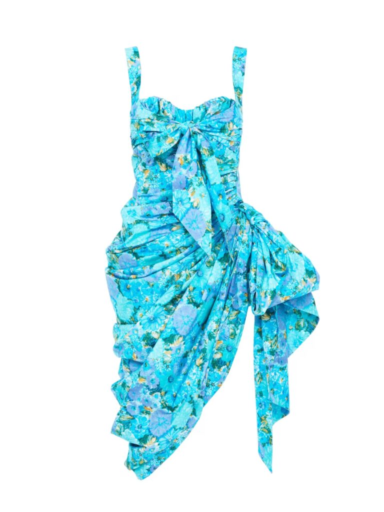 Wrapped Bustier Midi Dress in Cotton Poplin Full Size Image 5