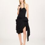 Wrapped Halterneck Dress in Cotton Poplin Thumbnail 1