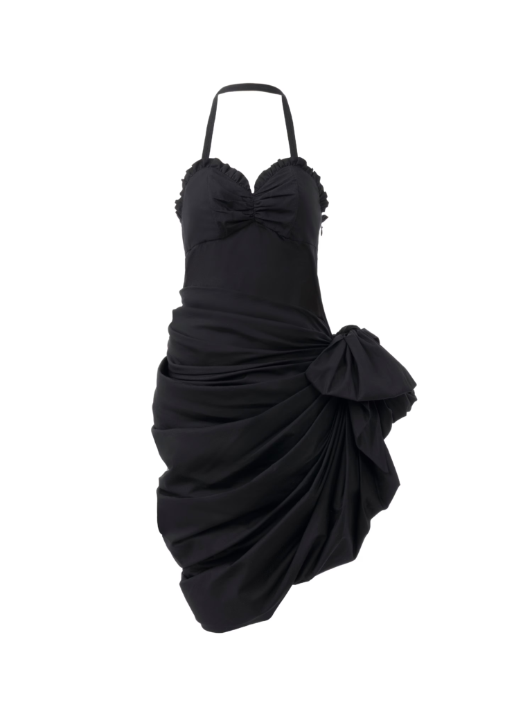 Wrapped Halterneck Dress in Cotton Poplin Full Size Image 2