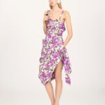 Wrapped Midi Dress Bustier in Cotton Poplin Thumbnail 1