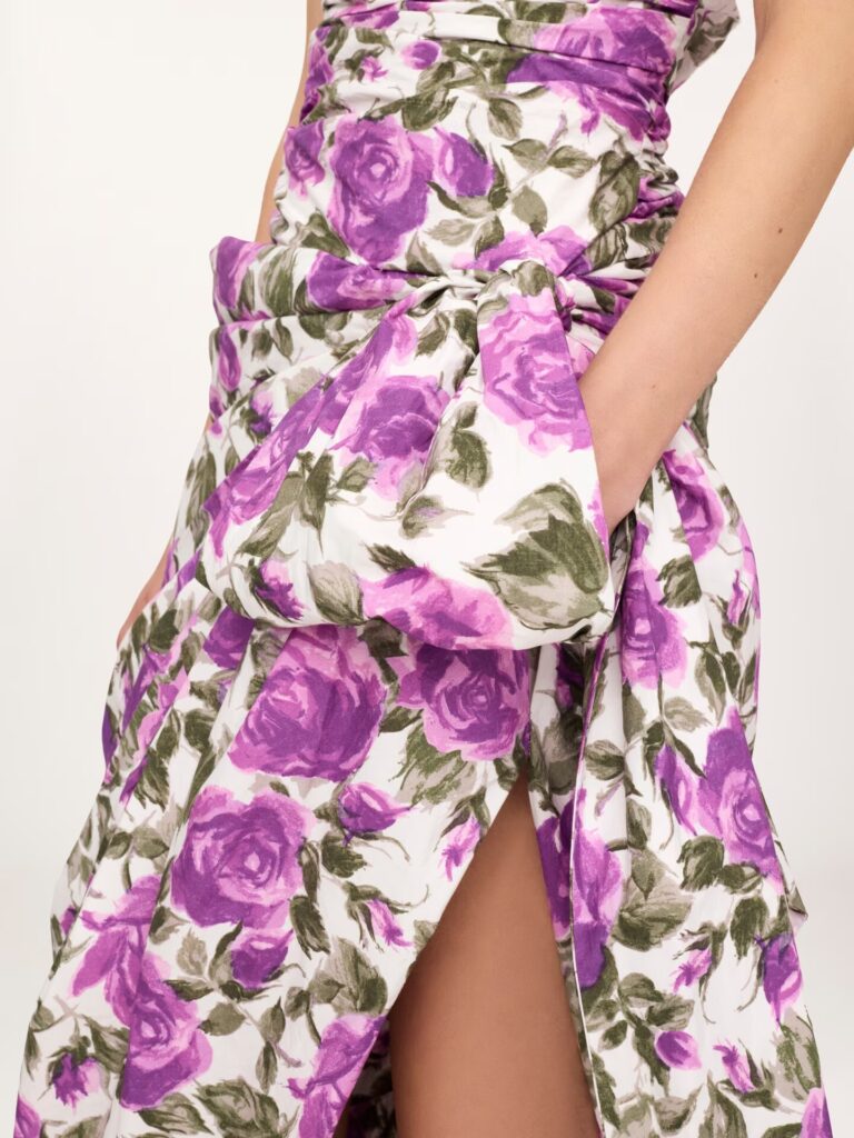 Wrapped Midi Dress Bustier in Cotton Poplin Full Size Image 6