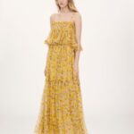 Thin-Strap Long Dress in Silk Mousseline Thumbnail 1