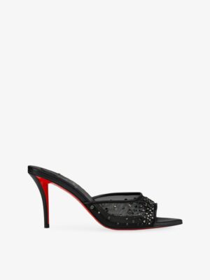 CHRISTIAN LOUBOUTIN Miss Z Degrastass Perla 80 Leather and Mesh Heeled Courts