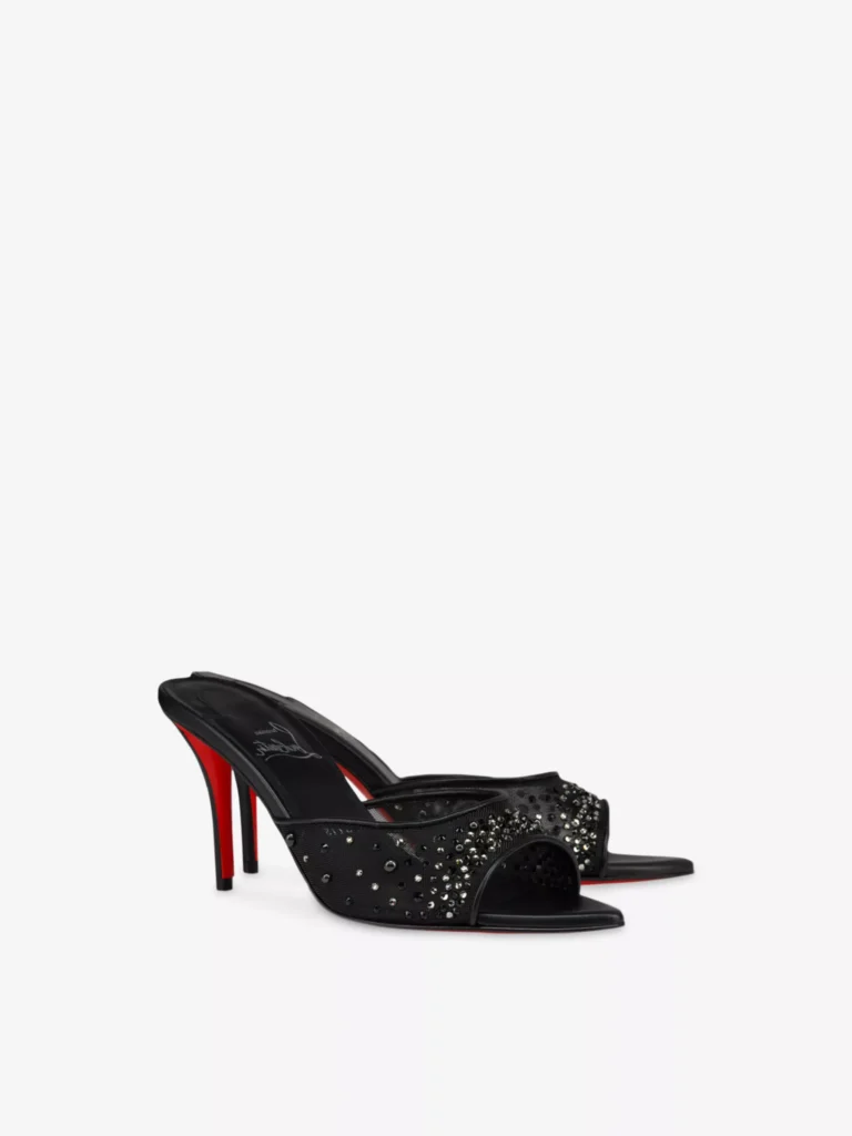 Miss Z Degrastass Perla 80 Leather and Mesh Heeled Courts Full Size Image 2