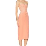 Fabric Contrast Pencil Skirt Midi Dress Thumbnail 3