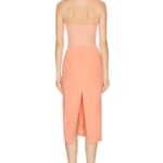 Fabric Contrast Pencil Skirt Midi Dress Thumbnail 2