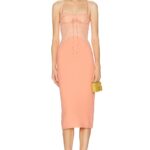 Fabric Contrast Pencil Skirt Midi Dress Thumbnail 1