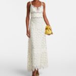Embroidered Guipure Lace Tulle Maxi Dress Thumbnail 1