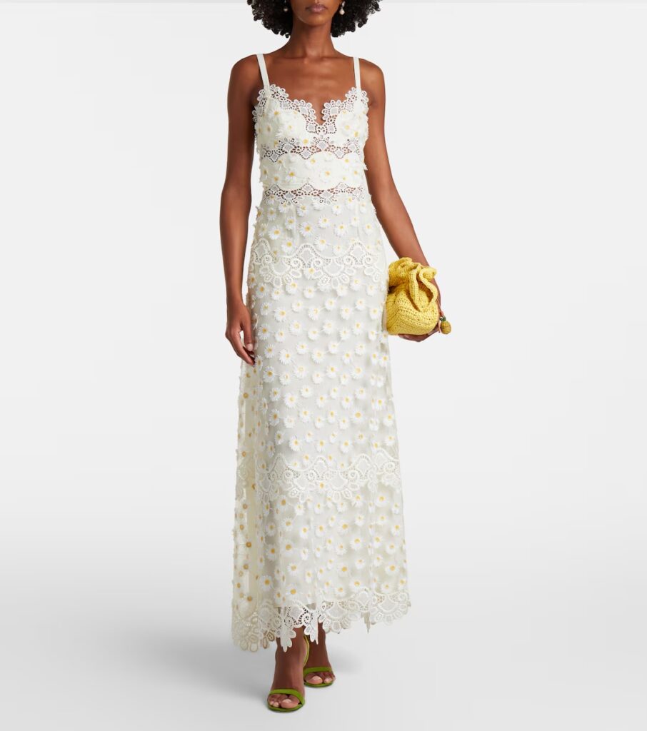 Embroidered Guipure Lace Tulle Maxi Dress Full Size Image 1