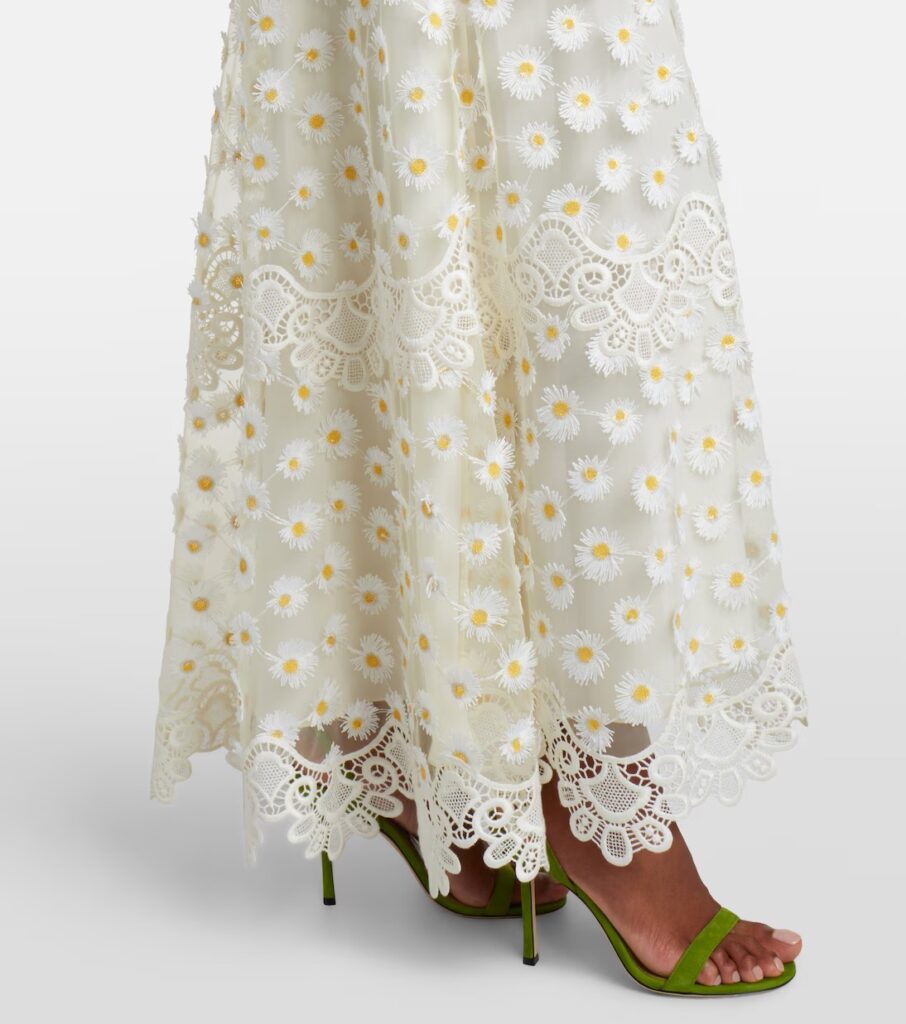 Embroidered Guipure Lace Tulle Maxi Dress Full Size Image 2