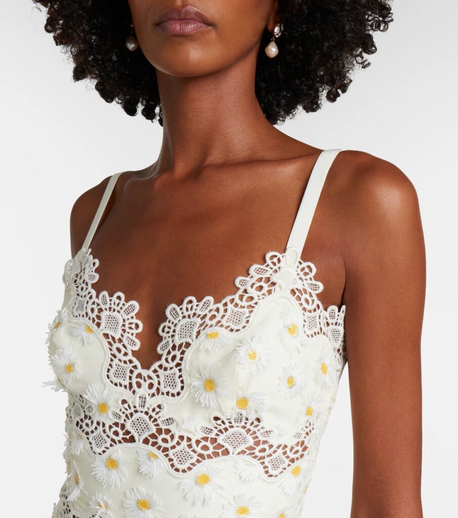 Embroidered Guipure Lace Tulle Maxi Dress Full Size Image 3