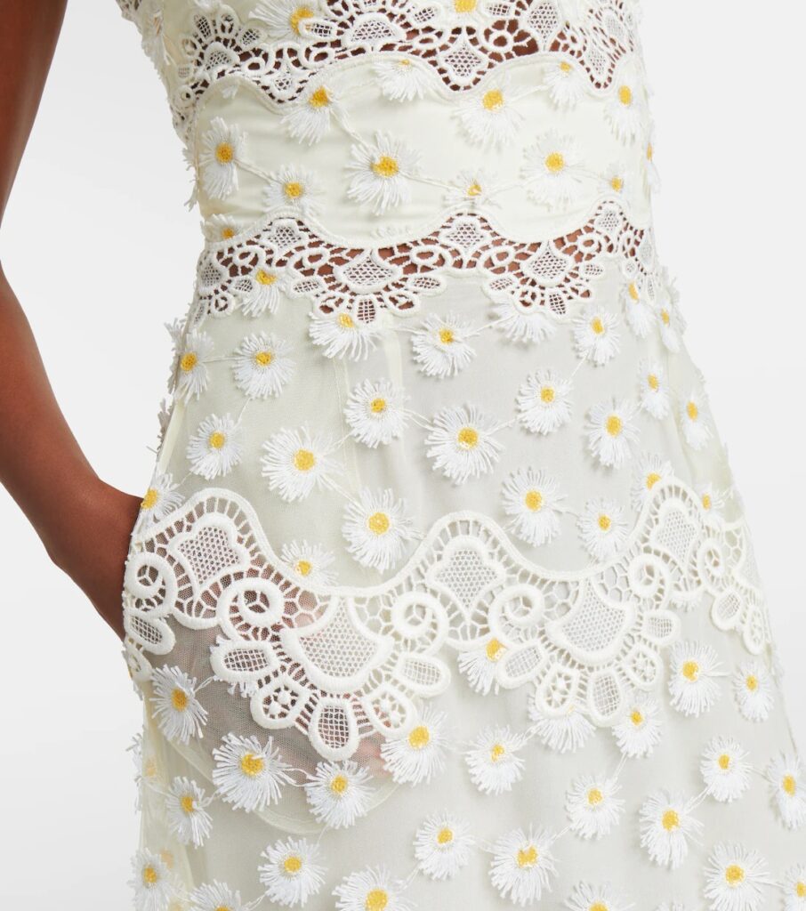 Embroidered Guipure Lace Tulle Maxi Dress Full Size Image 4