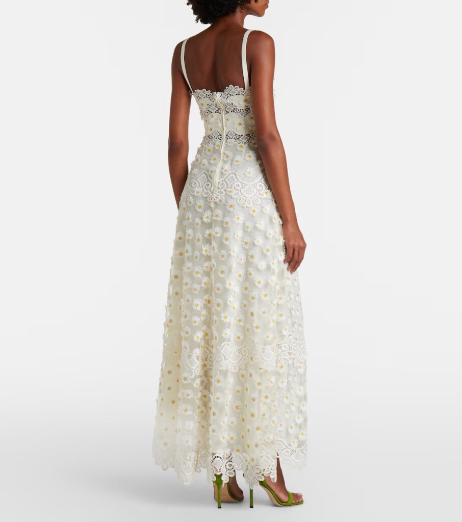 Embroidered Guipure Lace Tulle Maxi Dress Full Size Image 6