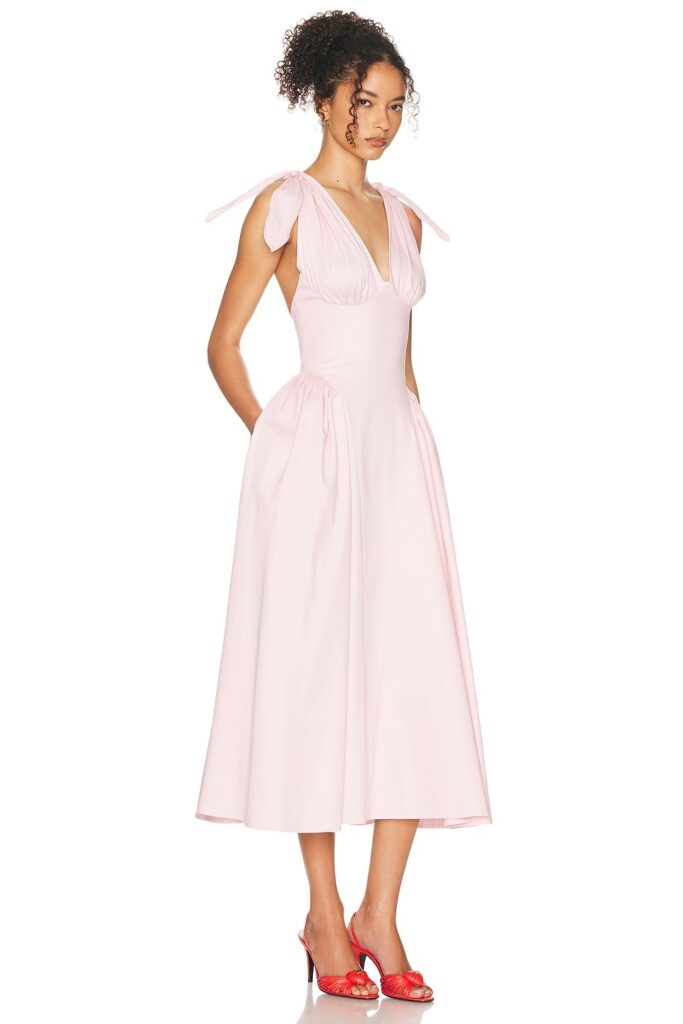 Fairweather Midi Dress in Stretch Cotton Sateen Full Size Image 3