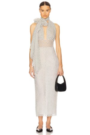 HELSA The Scarf Dress in Printed Silk Chiffon