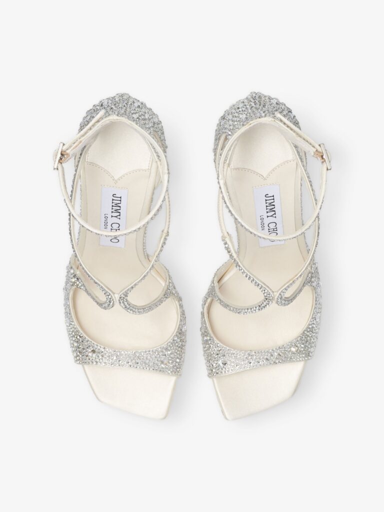 Aziz 95 Crystal-embellished Satin Heeled Sandals Full Size Image 3