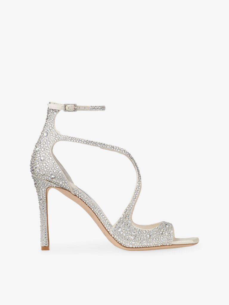 Aziz 95 Crystal-embellished Satin Heeled Sandals Full Size Image 1