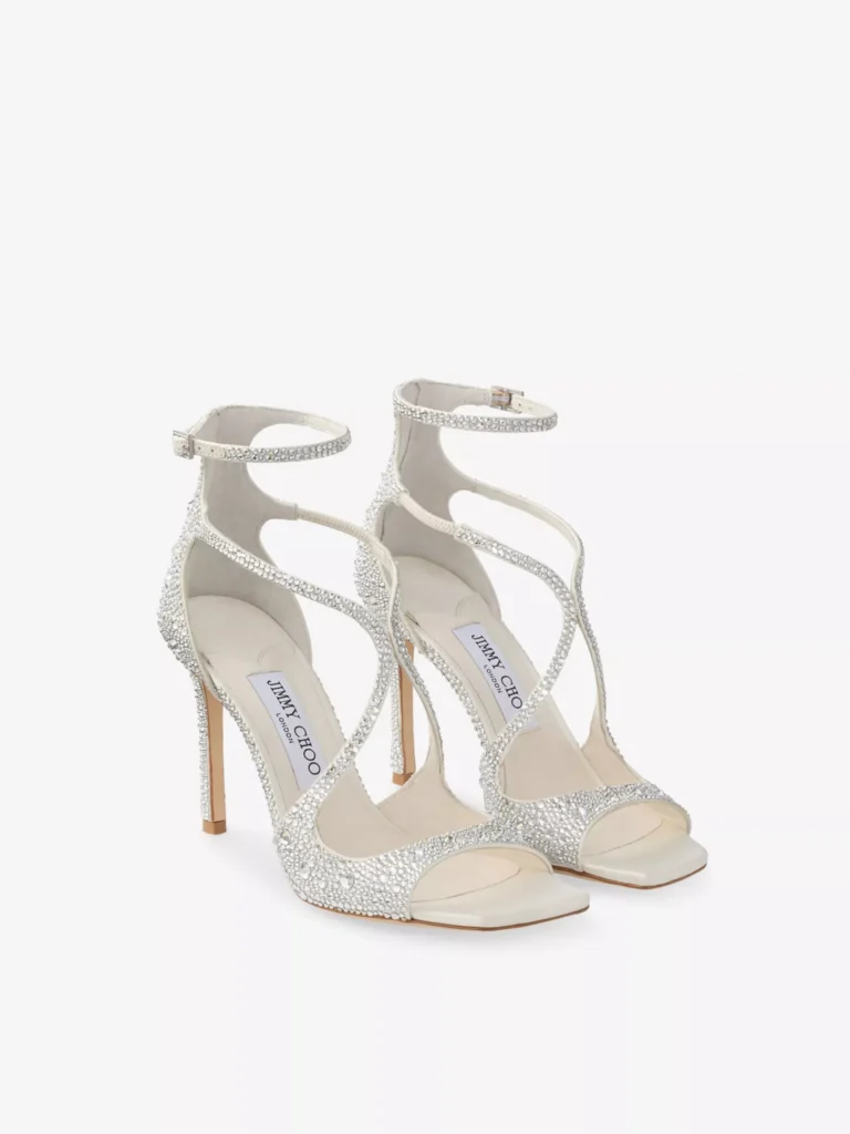 Aziz 95 Crystal-embellished Satin Heeled Sandals Full Size Image 2