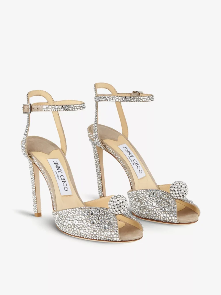 Sacora 100 Crystal-embellished Suede Sandals Full Size Image 3