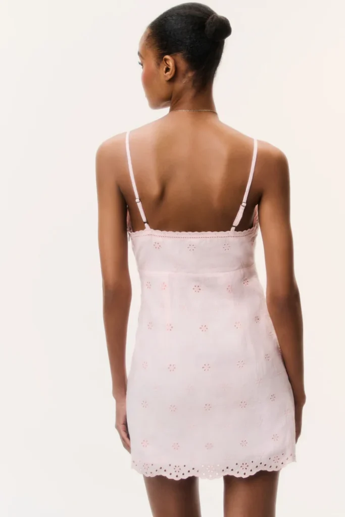 Becklyn Eyelet Linen Mini Dress Full Size Image 2