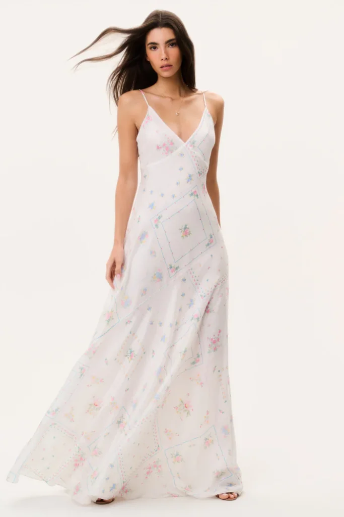 Castilla Silk Patchwork Maxi Dress Full Size Image 3