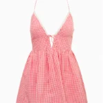 Khloe Cotton Gingham Mini Dress Thumbnail 3