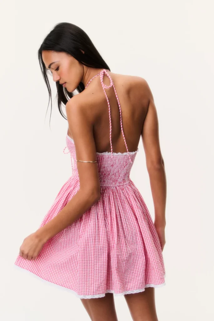 Khloe Cotton Gingham Mini Dress Full Size Image 4