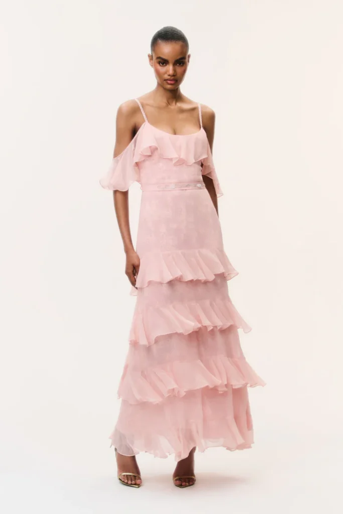 Laelia Floral Chiffon Ruffle Dress Full Size Image 1